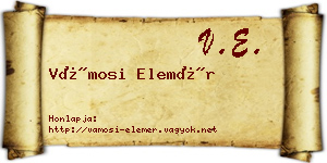 Vámosi Elemér névjegykártya